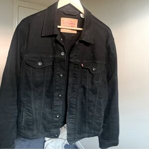 Solid Black Medium Levi Denim Jacket